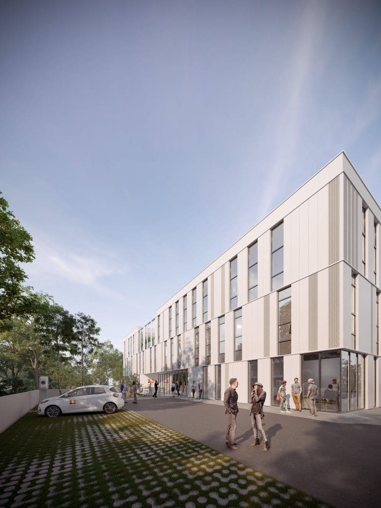vue 3D du siège de Logista dessiné par ADHS