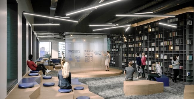 perspective 3D du Siège d'Allianz réalisé par l'agence Du Rivau et Associés Architectes