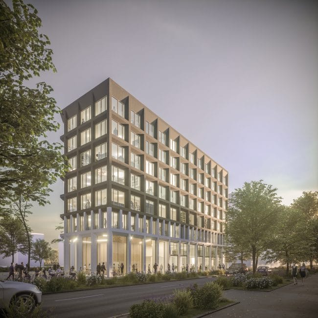 vue 3D d'une résidence étudiante conçu par Dumazer Lafallisse Architectes