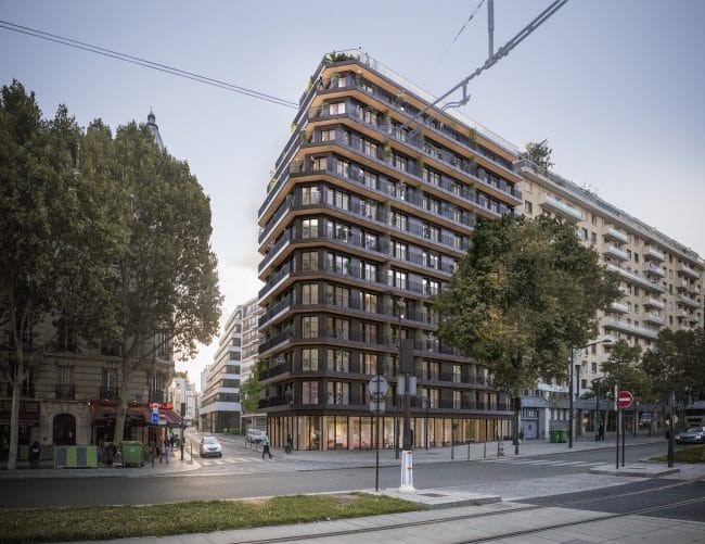 perspective d'un immeuble structure bois par l'Atelier Pascal Gontier