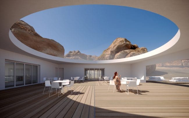 Perspective 3D du centre d'acceuil des visiteurs par KWY.studio