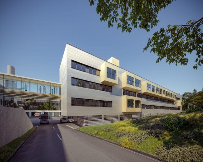 Architectural visualisation of the Thonon hospital by Babel et Prado