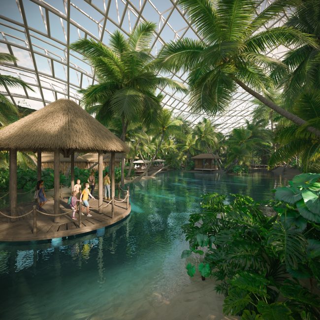 Perspective pour Landscape Consulting sur un projet de serre tropicale.