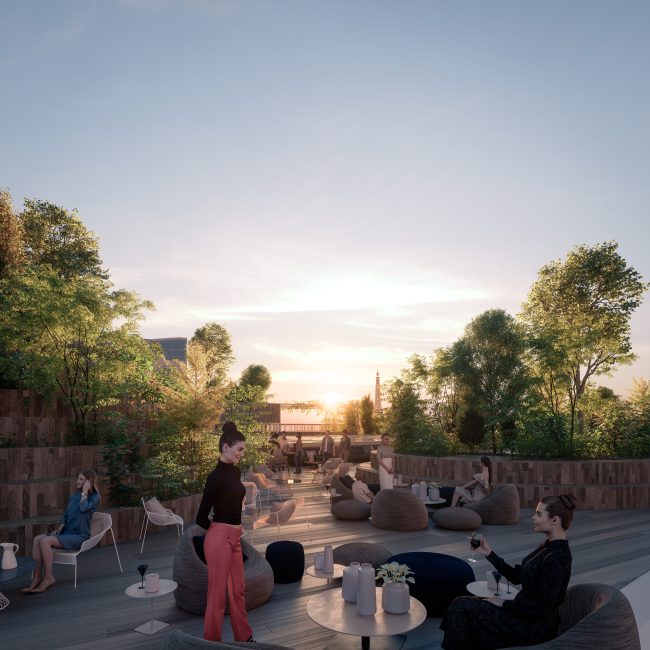 BNP Paribas Immobilier Rooftop de l'Immeuble Inspire à la Défense