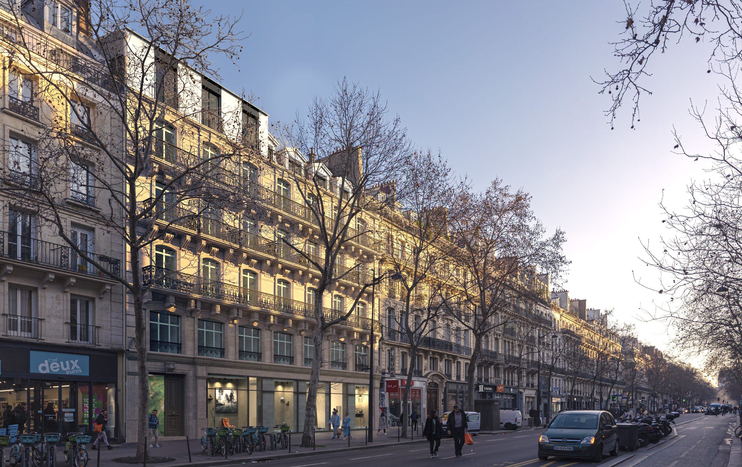 Visualisation Architecturale de la façade de l'ancien bâtiment de l'APHP à Paris